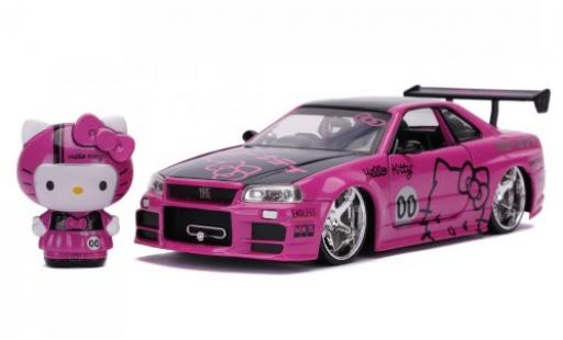 Nissan Skyline 1/24 Jada Toys GT-R (R34) RHD Hello Kitty 2002 modellino in miniatura