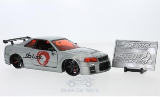 Nissan Skyline 1/24 Jada Toys GTR (R34) grigio RHD 2002 modellino in miniatura
