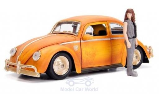Volkswagen Beetle 1/24 Jada Toys Transformers Bumblebee mit Charlie Figur modellino in miniatura