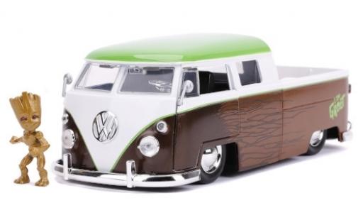 Volkswagen T1 1/24 Jada Toys Pickup marroneee/bianco Guardians of the Galaxy - Groot 1963 mit Figur modellino in miniatura