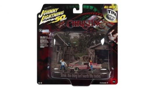 Plymouth Fury 1/64 Johnny Lightning Christine 1958 mit 2 Figuren und Witterungsspuren modellino in miniatura