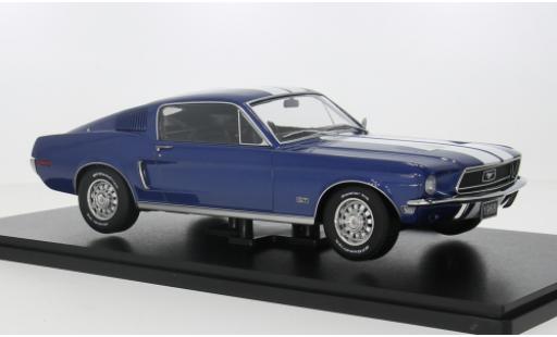 Ford Mustang 1/18 KK Scale GT Fastback blau/weiss 1968 1:18 modellino in miniatura