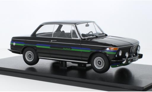 Bmw 2002 1/18 KK Scale Alpina nero/Décorer 1974 modellino in miniatura