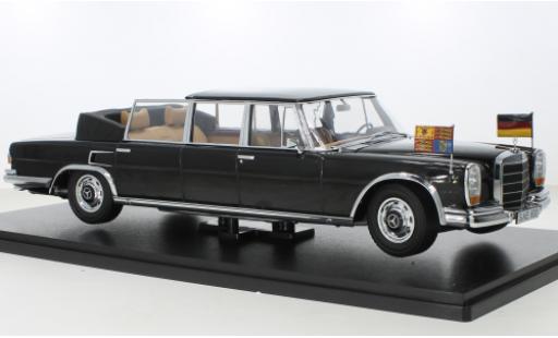 Mercedes 600 1/18 KK Scale (W100) Landaulet metallise nero Queen Elizabeth II/Kiesinger 1965 modellino in miniatura
