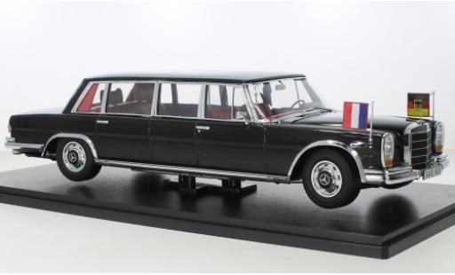 Mercedes 600 1/18 KK Scale (W100) Pullman metallise nero Brandt/Pompidou 1964 modellino in miniatura