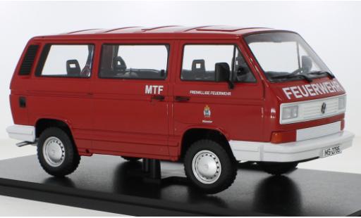 Volkswagen T3 1/18 KK Scale Bus Syncro Feuerwehr Münster 1987 modellino in miniatura