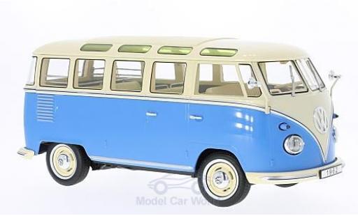 Volkswagen T1 B 1/18 KK Scale blu/beige 1962 Samba modellino in miniatura
