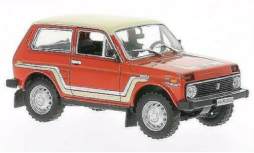 Lada Niva California 1/43 WhiteBox rosso/beige 1981 modellini auto