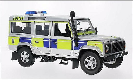 Land Rover Defender 110 1/18 Universal Hobbies County Station Wagon Police (GB) grigio RHD 2004 modellini auto