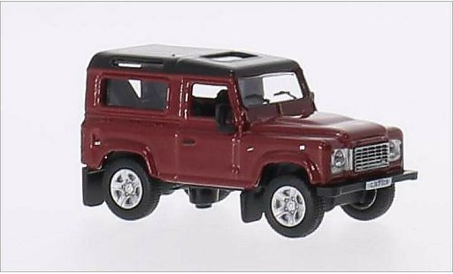 Land Rover Defender 90 1/76 Oxford metallicoo rosso/metallicoo nero RHD modellini auto