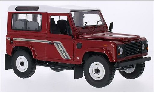 Land Rover Defender 90 1/18 Universal Hobbies Station Wagon rosso/bianco RHD modellini auto