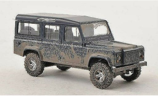Land Rover Defender Base 1/87 Busch blu con Schlammspuren modellini auto