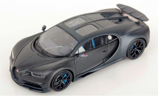 Bugatti Chiron 1/43 Look Smart Sport 110 Ans matt-carbon/matt-anthrazit avec ausgefahrenem aileron arrière modellino in miniatura