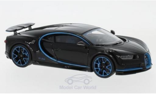 Bugatti Chiron 1/43 Look Smart Zero-400-Zero blu/blu mit ausgefahrenem Heckspoiler modellino in miniatura