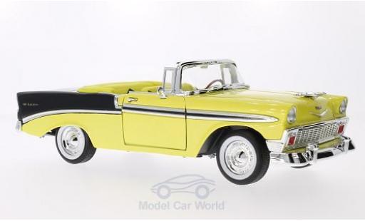 Chevrolet Bel Air 1/18 Lucky Die Cast metallico giallo/nero 1956 modellino in miniatura