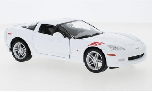 Chevrolet Corvette 1/24 Lucky Die Cast Z06 (C6) bianco/Dekor 2007 modellino in miniatura