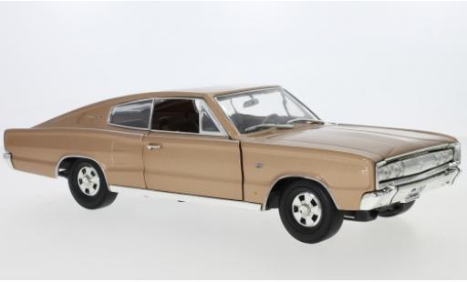 Dodge Charger 1/18 Lucky Die Cast metallico beige 1966 modellino in miniatura