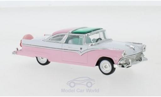Ford Crown 1/18 Lucky Die Cast Victoria rosa/bianco 1955 modellino in miniatura