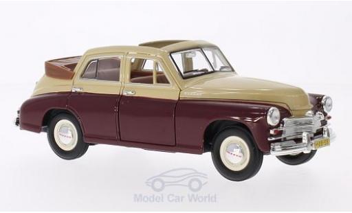 Gaz M20 1/18 Lucky Die Cast GAZ Pobeda Cabrio-Limousine rosso/beige modellino in miniatura