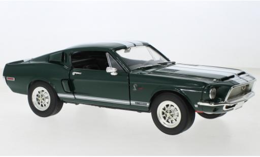 Shelby GT 1/18 Lucky Die Cast Ford Mustang -500 KR verde foncé/bianco 1968 modellino in miniatura