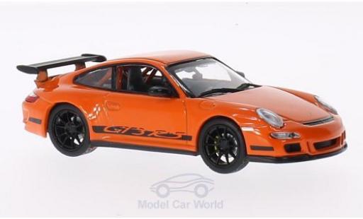 Porsche 997 GT3 RS 1/43 Lucky Die Cast GT3 RS Felgen u. Streifen nero orange modellino in miniatura