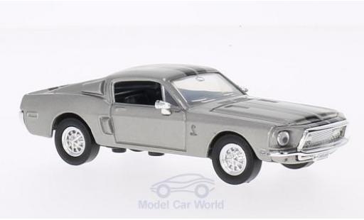 Shelby GT 500 1/43 Lucky Die Cast -KR mit neroen Streifen grigio 1968 ohne Vitrine modellino in miniatura