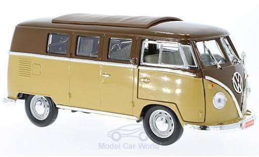 Volkswagen T1 B 1/18 Lucky Die Cast Microbus marroneee/beige 1962 modellino in miniatura