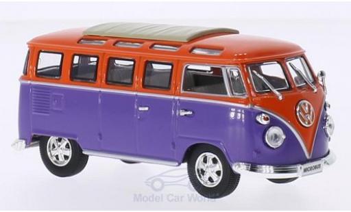 Volkswagen T1 B 1/43 Lucky Die Cast Samba lila/orange 1962 Faltdach geschlossen mit Chromstoßstangen und -felgen modellino in miniatura