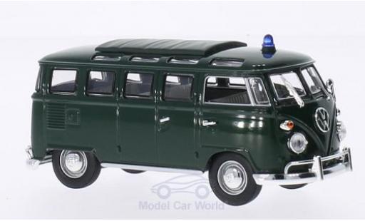 Volkswagen T1 B 1/43 Lucky Die Cast Samba Polizei verde 1962 modellino in miniatura