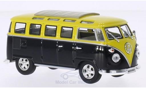 Volkswagen T1 B 1/43 Lucky Die Cast Samba nero/giallo 1962 Faltdach geschlossen mit Chromstoßstangen und -felgen modellino in miniatura