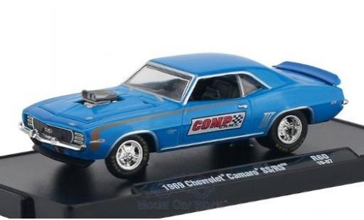 Chevrolet Camaro 1/64 M2 Machines SS/RS metallico blu/Dekor Comp Cams 1969 modellino in miniatura