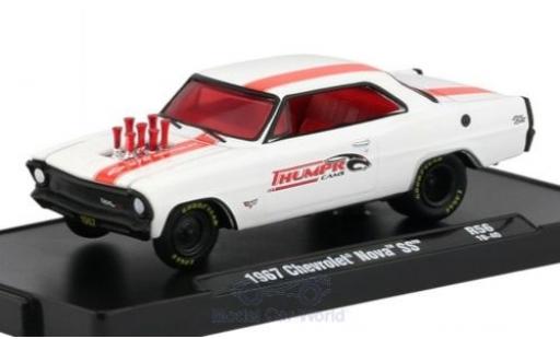 Chevrolet Nova 1/64 M2 Machines SS matt-bianco/rosso 1967 modellino in miniatura