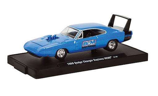Dodge Charger 1/64 M2 Machines Daytona HEMI metallico blu B & M 1969 voiture Drivers modellino in miniatura