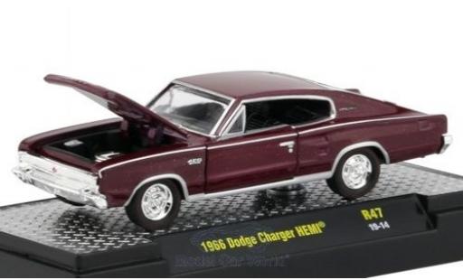 Dodge Charger 1/64 M2 Machines HEMI metallico rosso 1966 modellino in miniatura