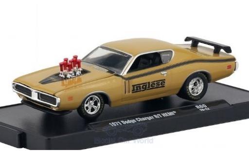 Dodge Charger 1/64 M2 Machines R/T HEMI beige/matt-nero Inglese 1971 modellino in miniatura