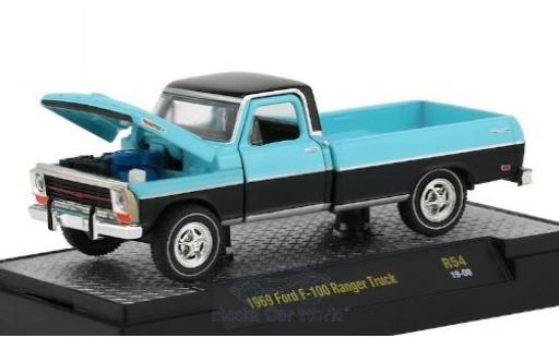 Ford F-1 1/64 M2 Machines 00 Ranger Truck nero/blu 1969 modellino in miniatura