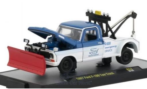 Ford F-1 1/64 M2 Machines 00 Tow Truck blu/bianco 1967 modellino in miniatura