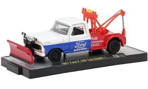 Ford F-1 1/64 M2 Machines 00 Tow Truck bianco/blu Sales & Service 1967 modellino in miniatura