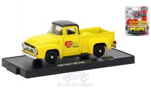 Ford F-1 1/64 M2 Machines 00 Truck giallo/nero Hooker Headers 1956 modellino in miniatura