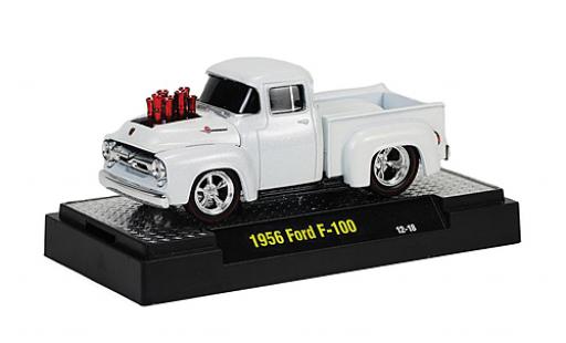 Ford F-100 1/64 M2 Machines F 100 Tuning bianco 1956 Ground Pounders modellino in miniatura