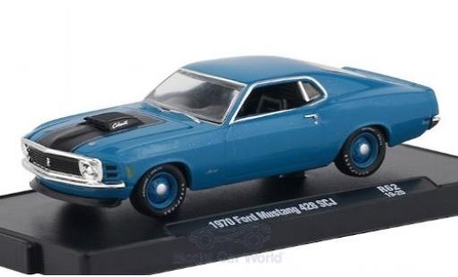 Ford Mustang 1/64 M2 Machines 428 SCJ metallico blu/matt-nero 1970 modellino in miniatura