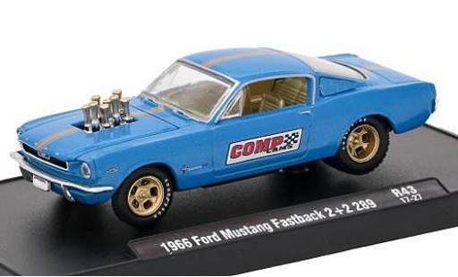 Ford Mustang 1/64 M2 Machines Fastback 2 + 2 289 metallico blu Comp Cams 1966 voiture-Drivers Release 43 sans Vitrine modellino in miniatura