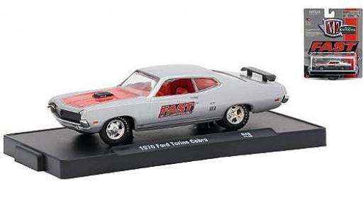 Ford Torino 1/64 M2 Machines Cobra grigio/rosso FAST (Fuel Air Spark Technology) 1970 modellino in miniatura