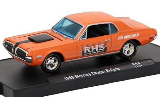 Mercury Cougar 1/64 M2 Machines R-Code metallico orange Racing Head Service (RHS) 1968 voiture-Drivers Release 44 sans Vitrine modellino in miniatura