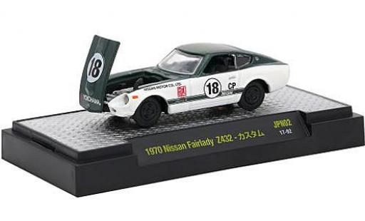 Nissan Fairlady Z 1/64 M2 Machines 432 metallico verde/bianco RHD 1970 Nr.18 modellino in miniatura