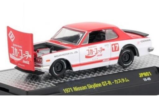 Nissan Skyline 1/64 M2 Machines GT-R rosso/bianco Coca Cola 1971 modellino in miniatura
