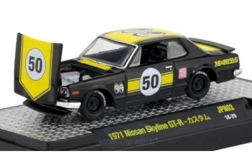 Nissan Skyline 1/64 M2 Machines GT-R nero/giallo 1971 modellino in miniatura