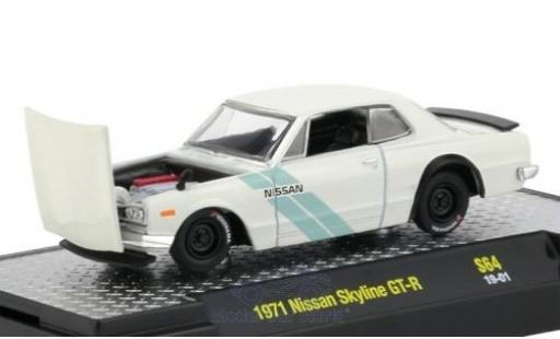 Nissan Skyline 1/64 M2 Machines GT-R bianco/Dekor RHD 1971 modellino in miniatura