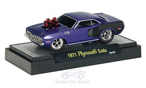 Plymouth Cuda 1971 1/64 M2 Machines 440 Tuning metallico lila 1971 modellino in miniatura