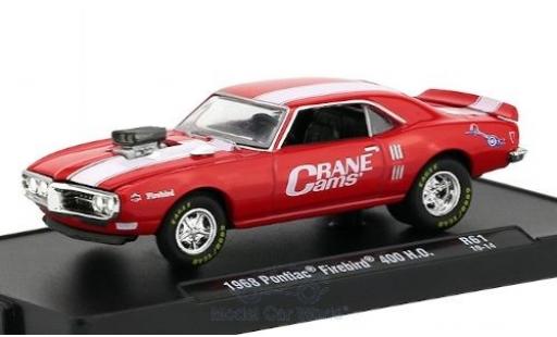 Pontiac Firebird 1/64 M2 Machines 400 H.O. rosso/bianco Crane Cams 1968 modellino in miniatura